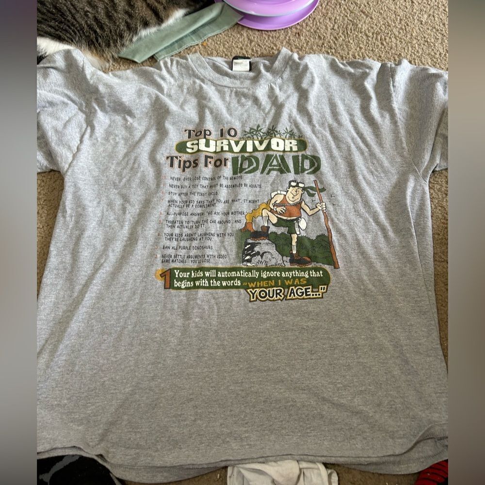 Vintage Top 10 Dad Survivor Skills Funny Tshirt